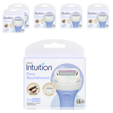 인튜이션 퓨어 너뤼시먼트 여성 제모기 코코넛 면도날, 3개입, 6개