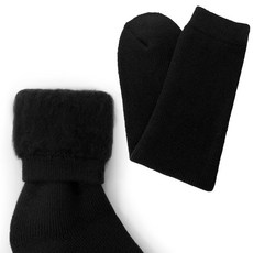 Gunhwawagomusin 男款戶外運動仿貂毛刷毛襪 4雙組, 黑色, 1組