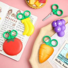 [우리] 과일 캡가위 안전캡 미니가위 휴대용 과일모양 가위, 1개, 포도