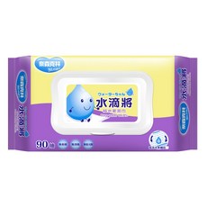 奈森克林水滴將純水柔濕巾90抽 無香精無酒精無螢光劑 高含水量纖維 寶寶適用, 1個, 90抽, 10g