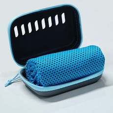 EVA 케이스가 포함된 캠핑 냉각 타월 스포츠 체육관 하이킹 및 요가용 소형 휴대용 여행용 아이스 타월 빠른 건조, 30x100cm, 21)blue