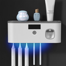 메가디자인 태양광충전 무선 칫솔살균기 그레이 사계절푸른