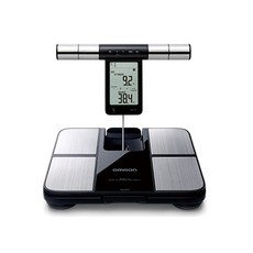 OMRON 歐姆龍 HBF-702T 藍牙四點式體脂計，精準測量身體組成，APP記錄管理, 黑, 1個, HBF-702T(贈瑜珈彈力帶)