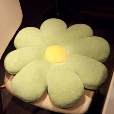 해피유통 꽃 모양 쿠션 귀여운 플러시 의자 쿠션 부드러운 플로어 쿠션 통풍성 좋은 모든 계절용, 60厘米, 녹색