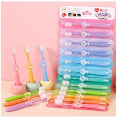 白客 兒童牙刷組 12支裝月份替換 柔軟PBT刷毛 萌趣貓爪造型 附贈漱口杯, 1個, 小貓爪(2CM刷頭)送漱口杯