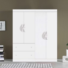 국내제작 직접배송 이느낌 1620mm 장롱 투서랍장 양복장 옷장, 화이트