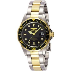 Invicta 여성용 프로 다이버 37.5 mm 골드 톤 스테인리스 스틸 쿼츠 시계 골드 (모델: 17051 17052) 17052 골드톤/블루.
