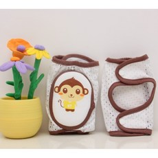 第2件5折 三段大小可調 冰絲透氣 兒童護膝 可調寶寶護膝 爬行護膝 透氣護膝, 1個, 咖啡猴子