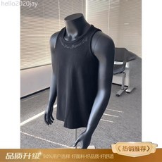 美式刺繡重磅背心男夏季痞帥肌理感坑條無袖t卹健身運動坎肩汗衫