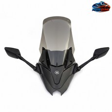 모토싱크 야마하 NMAX125 베이비티맥스 스크린 미러킷 프리미엄 50cm 2025-, 1세트, 50cm 스모그 라운드형+무광블랙+R25 롱미러