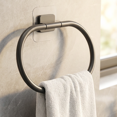 다온모아 욕실 주방 무타공 수건 행주 걸이, 1개, 블랙