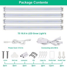 51LED T5 성장 파종 라이트 가능한 PPFD 흰색 램프 빨간색 스펙트럼 스트립 식물 조명 높은 플러그 온실 메인, 1개
