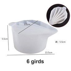 1PC 재사용 가능한 실리콘 붓는 컵 세트 2 5 채널 수지 페인트 흐르는 DIY 쥬얼리 공예 만들기 도구에 대 한 멀티 컬러, 6 girds, 6 girds
