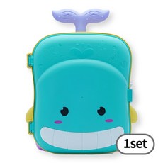 토이토 고래 캐리어 모래놀이 장난감 세트 샌드토이 여행가방, 01_민트색, 1개