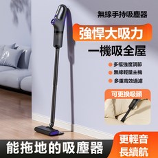 家用手持吸塵器 車家兩用多功能吸拖一體無線吸塵機 大吸力清潔神器, V7款無線吸塵器（白色）,英文版