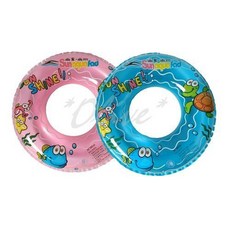 小薇的店 尚昱品牌 可愛海底世界卡通圖案 60CM(24吋) 充氣泳圈, 水藍, 1個