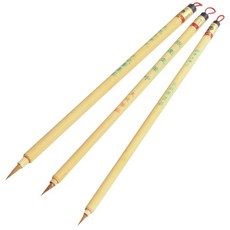 天成筆墨莊 狼毫圭筆 (竹筆桿) 工筆畫 勾線筆 描線筆 國畫毛筆, 中楷,一支入