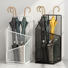 히키스 메탈 스탠드 카페 소형샵 대용량 우산꽂이 R01, 1개, 화이트