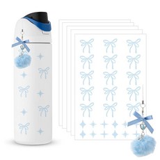 ECLATIS Owala 액세서리용 리본 스티커 핑크 및 별 명품 디자인 간편 방수 물병 액세서리에 적합 316255, Blue