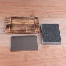 불판 구이판 고기돌판 스테이크돌판 고기 자연석 컴팩트 삼겹살불판 업소용 사각 돌, 21x15x3cm 화강암+강판+나무판, 1개, 1cm