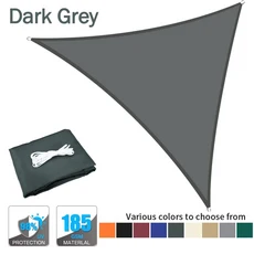 삼각형 차양막 자외선 야외 파티오 수영장 해변 뒷마당 정원용 고정 키트 포함, 06 300x300x425CM, 16 Dark Grey