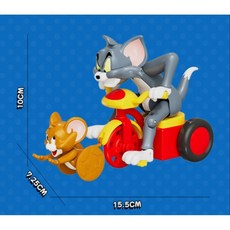 蠟筆小新發條盲盒動感新生活爬行玩具手辦兒童七夕生日禮物, 貓鼠單車（迴力）彩盒, 1個