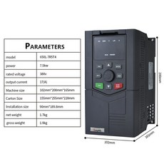 VFD 가변 주파수 변환기 인버터 3 상 입력 380V 7.5KW11KW15KW 10HP15HP AC 드라이브 팬펌프 속도 컨트롤러 용, [07] 7.5kW, [01] 380V 3Phase, [01] 0-460V 3Phase