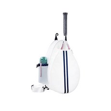 Uriyesobida 화이트 PU 원 숄더 크로스바디 테니스 백팩 라켓 슬링 백 여성용 물병 홀더 포함, 1개, 크림 화이트