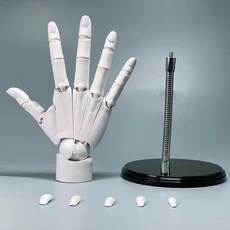 손가락 관절 피규어 아트 모델 드로잉 스케치 웹툰 오른손 (화이트), 피부색 왼손(손톱), 기본