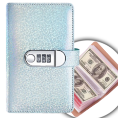 마루네 비밀 잠금 지폐 수집 앨범, 스파클링블루(반짝이), 1개, 50매