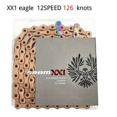 SRAM XX1 X01 GX 12 단 오리지널 박스 126 자전거 체인 산악 자전거 체인 텐셔너 레인보우 골드 구리 블랙