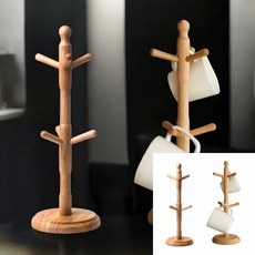 나무 컵거치대 커피잔보관 6구 컵걸이 컵꽂이 머그컵걸이 원목