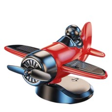 차량용 태양광 회전 무소음 비행기 장식품, 1개, 레드