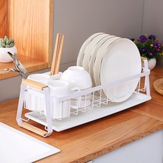 루멘마르스 틈새 물빠짐 설거지건조 미니 식기건조대+수저통, 1개