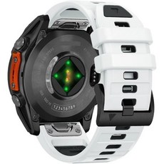 QuickFit 22mm 26mm Fenix8 시계 밴드 Garmin Fenix E 8 47mm 51mm 7 7X 6 6X/Epix Pro/Enduro 3 투톤 실리콘 스트랩 팔찌, White Black, 01 중국 * 02 퀵핏 22mm * 02 흰색 검정색