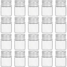 5ml 미니 유리 밀폐병 20개 나사 알루미늄 덮개 3x2.2cm