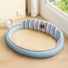 妃雪森 涼蓆寵物窩 夏季通用小型犬比熊睡墊貓窩, 1個, ：90*70cm【建議45斤內寵物】,奶黃布丁