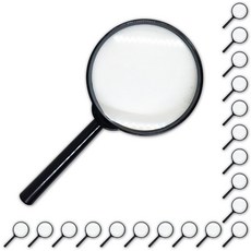 DIY모아 플라스틱 돋보기x20개 5배율, 검정