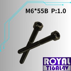 【瘋螺絲】ROYAL 鈦合金螺絲 M6*55B P:1.0 錐形螺絲 出貨附發票 帝王黑, 1個