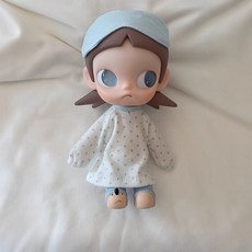 지거 Zsiga 액션 피규어 인형옷 잠옷 세트 인형제외, 블루 물방울 무늬 잠옷 세트