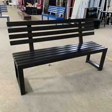 야외 철제 의자 공원 카페 옥상 벤치 실외, 블랙 220x40x85