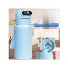 지문인식 보온 블루투스 스마트 보온컵 대용량 물컵, 1개, 블루 컵 슬리브