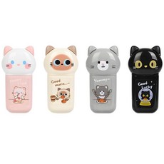 PANDENNER 흰색 Corrcetion 테이프 미니 일본 교정 테이프 펜 4개 사용하기 쉬운 Kawaii 고양이 어플리케이터 포함 귀여운 문구 세트 Kawaii 생일, 귀여운 고양이