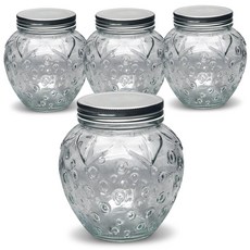 미르코리아 엠글라스 딸기 유리저장병, 700ml, 4개