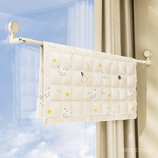 吸盤晾衣架壁掛免打孔家用無痕晾曬神器陽臺空間利用可伸縮晾衣桿, 奶白短款加粗【伸縮72-122cm】,【旋鈕吸盤/真空吸附】