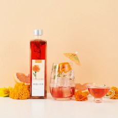 [보나플로 꽃코디얼 5종 모음] 장미 메리골드 국화 벚꽃 팬지국산 꽃 시럽 꽃청 코디얼, 1개, 375ml, 1개입