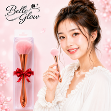 벨글로우 멀티 네일 더스트 브러쉬 파우더 블러셔 겸용 화장 브러시, 1개, 로즈골드