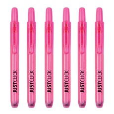[감동] 똑딱이 노크식 형광펜 6본입, 분홍6개입