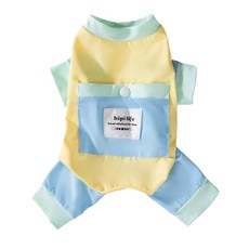 숑숑펫 애완동물 UV차단 컬러 블록 미니 주머니 반려견 옷, 옐로우, 1개