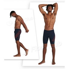 SPEEDO 男運動及膝泳褲 Boom Logo Placement 黑藍/海軍藍橘紅 SD81241